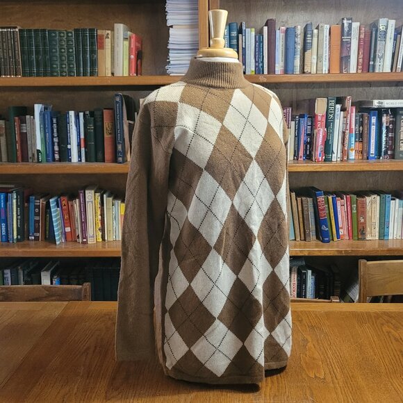 Lord and Taylor cashmere argyle sweater, women's L - Picture 1 of 7